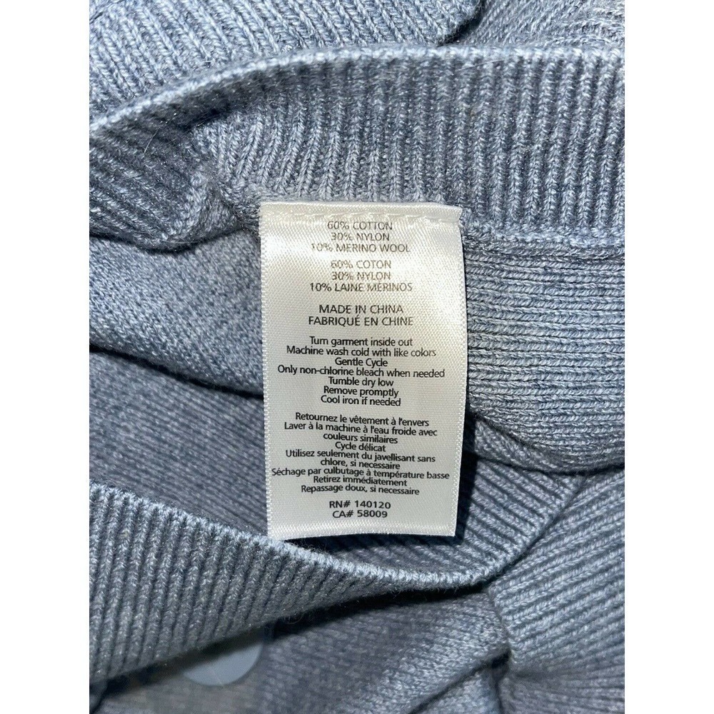 Stella & Dot Size M Blue Side Button Soft Merino … - image 5